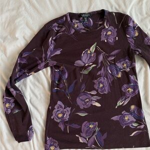Ralph Lauren Purple Floral Top PXS size